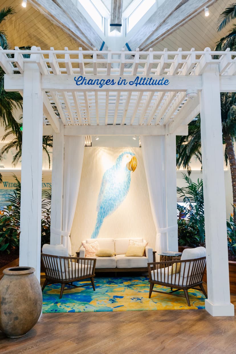 Lush tropical garden ceremony space
